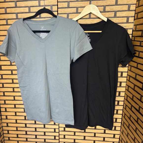 George Other - George Gray And Black Longer Length V Neck Shirts Size Small